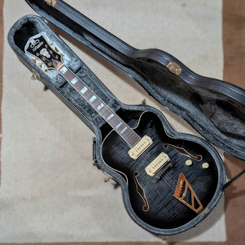 D'Angelico Excel EX-59 Hollow Body Single Cutaway with Stairstep Tailpiece 2010s - Midnight Matte image 1