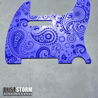 Paisley Telecaster 8 Hole Royal Blue Solid Color Acrylic Pickguard with Standard or Humbucker Cut for Fender American/Mexican Tele Guitar image 1