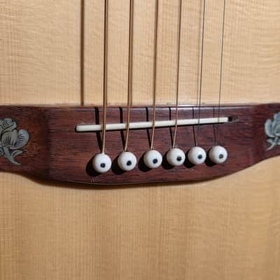 Antonio Tsai Dreadnought Acoustic Natural STUNNING Rose & Hummingbird Inlays image 6