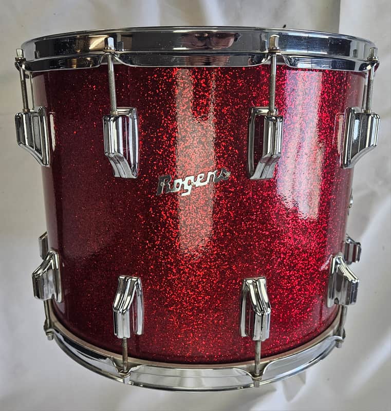 Rogers Dyna-Sonic 15x12 Marching Tenor Drum Late 1960s - Red Sparkle image 1