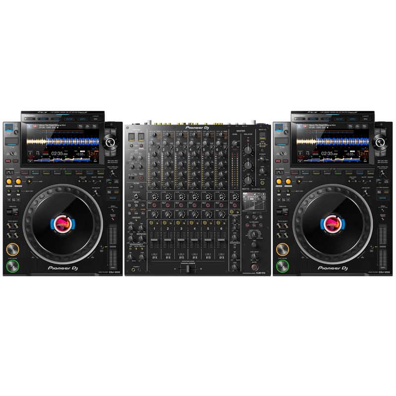 Pioneer CDJ-3000 Flagship Rekordbox Pro Club DJ Multi Players Pair w DJM-V10 Mixer image 1