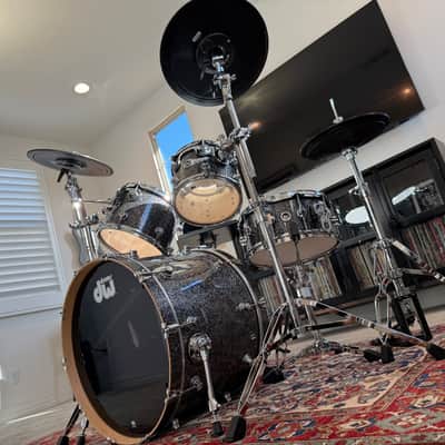 DWe Acoustic/Electronic Convertible 5pc Drum Kit with Electronic Cymbals - Black Galaxy image 5