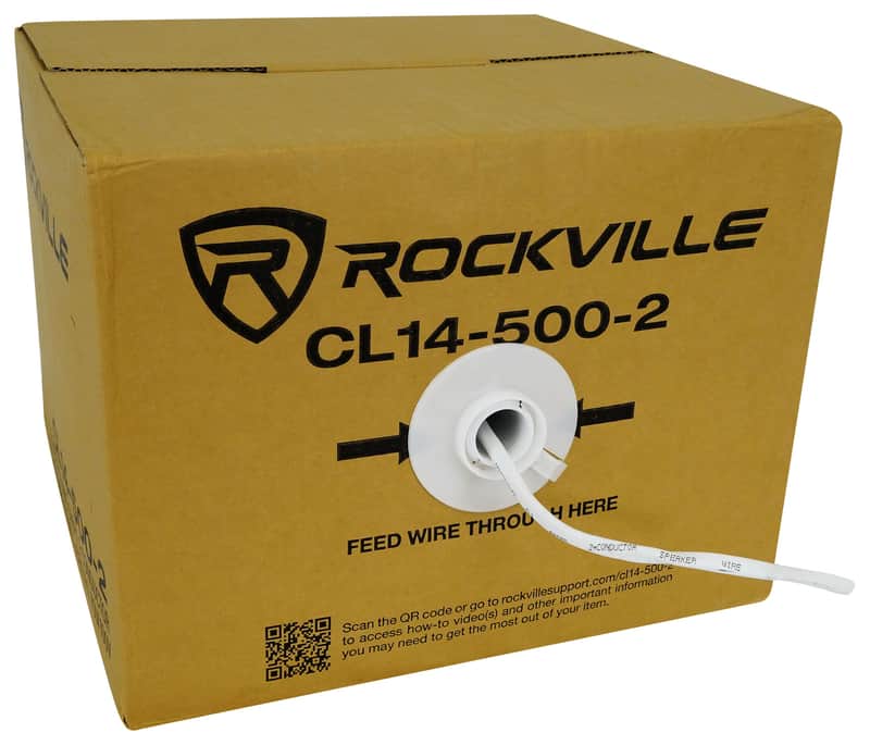 Rockville CL14-500-2 CL2 Rated 14A WG 500' Speaker Wire In Wall Ceiling 70V 100V image 1
