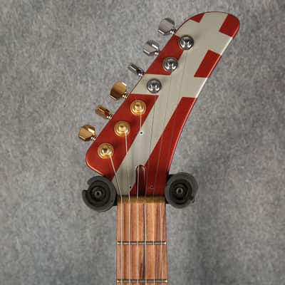 EVH Striped Series Shark Guitar - Burgundy with Silver Striped - 2nd Hand image 4