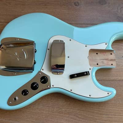 Original and complete 2014 Fender AVRI '64 Jazz Bass Body - Daphne Blue - LOADED image 15
