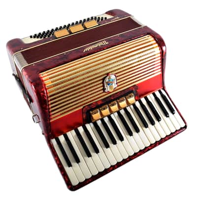 Rare Vintage German Made Top Piano Accordion Weltmeister Gigantilli I - 80 bass + Original Hard Case & Shoulder Straps image 5