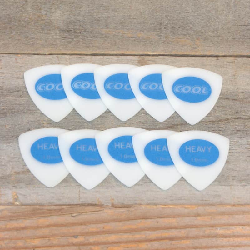 Cool Heavy 1.0mm Elliptical Triangle Juratex Sand-Textured Accu-Grip Set of 10 Picks image 1