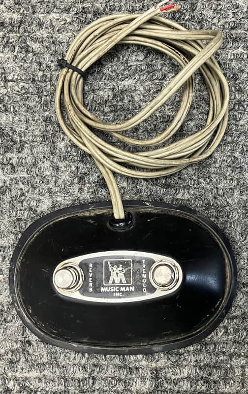 Music Man- 2 button footswitch, Reverb & Tremolo, needs repair image 1