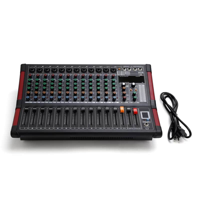 16DSP Professional 12-Channel Power Mixer | USB, TRS, Bluetooth | Studio & Live Sound image 1