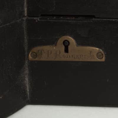 Minstrel Banjo (maker unknown), c. 1870, original black coffin case. image 15