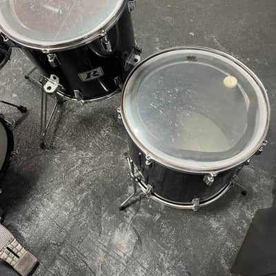 Vintage 1970's Rogers 7-Piece Drum Set, Black w/ Dyna-Sonic Custom Build Roger's Snare & Hardware image 9