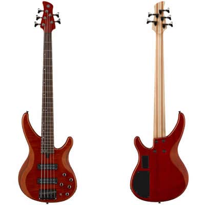 Yamaha TRBX605FM 5-String Bass Guitar with Flame Maple Top - Caramel Brown image 1