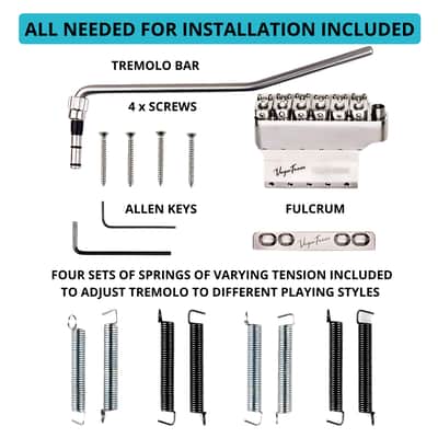 Vega-Trem VT1 Ultra-Trem Standard 6-Screw Glossy Stratocaster Guitar Tremolo Bridge For Strat No Mods Easy Installation (Glossy, Right) image 3