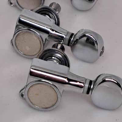 Schaller-Style Hanchang H C Mini-Button Tuners- 3+3 w/ Bushings- Chrome Finish image 8