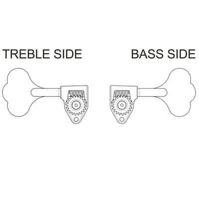 NEW Gotoh GRL510C-9 Bass L2+R3 Tuners SET 9/16" [14mm] RES-O-LITE - CHROME image 3