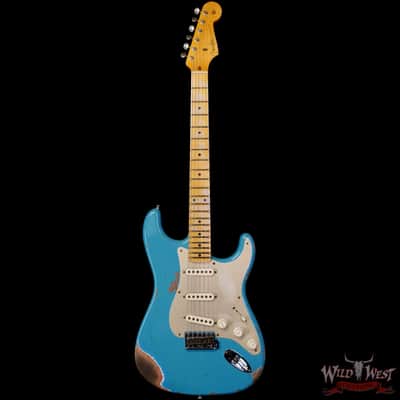Fender Custom Shop Limited Edition 1958 Stratocaster AA Flame Maple Neck Heavy Relic Super Faded Aged Taos Turquoise 7.75 lbs image 3