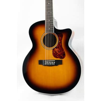 Guild F-2512CE Deluxe 12-String Cutaway Jumbo Acoustic-Electric Guitar Regular Antique Burst image 3