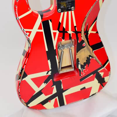 2020 EVH Striped Series Frankenstein Frankie Electric Guitar, Maple Fingerboard, Red with Black Stripes Relic w/ Case image 21