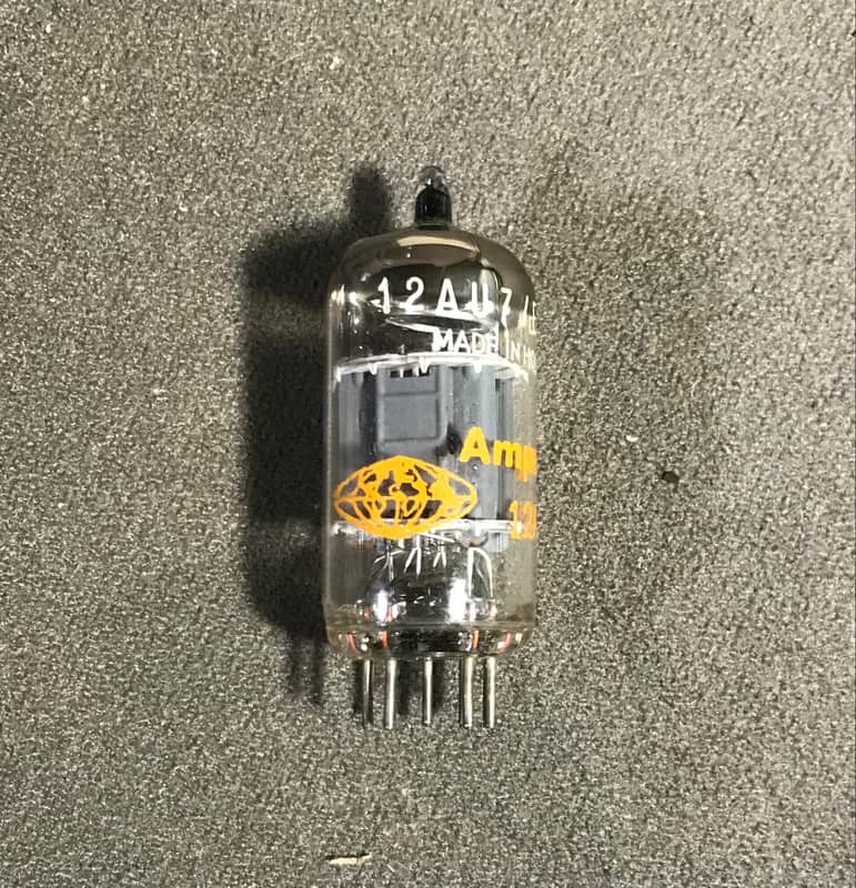 Vintage Amperex 12AU7 ECC82 Holland Heerlen △ GF8 9E1 Orange Label Tube Tested Strong image 1