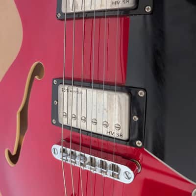 Revelation RT75 Hollow Body Electric Guitar Cherry Red Great Player image 7