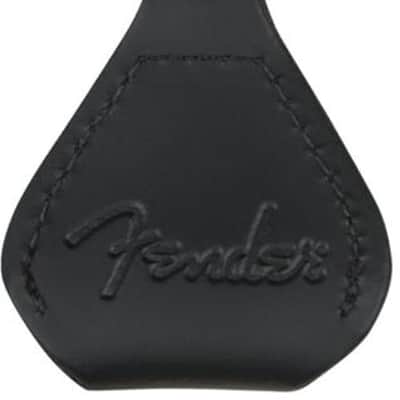 910-6001-606 Fender Guitar Leather Pick Holder Keychain, Black image 1