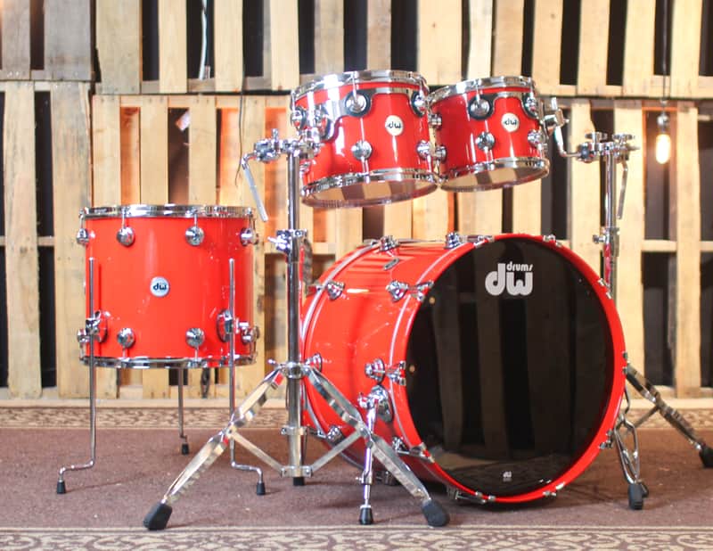 DW Collector's Maple Mahogany Scarlet Red Drum Set - 22,10,12,16 - SO#1288921 image 1