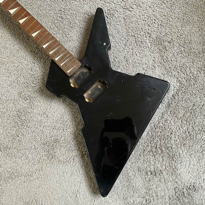 Unknown Z Style Electric Guitar Project, Black Finish, 24 Frets