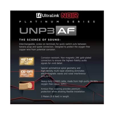 Ultralink Noir Platinum Series UNP3AF Audiophile Caliber Speaker Cables (10' / 3M) image 4