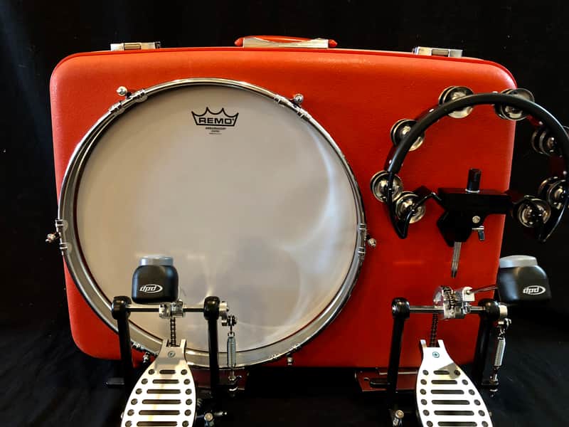 Pan American Drum Company 16" Full Bass OshKosh Electric Suitcase Kick Drum 2018 Vintage Orange image 1
