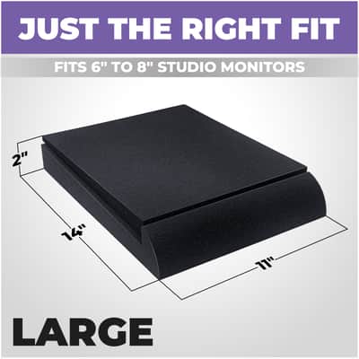 Liquid Stands Studio Monitor Sound Isolation Pads for Speakers - 6-8" High-Density Speaker Foam Pads - Angled Speaker Riser (Large) image 2