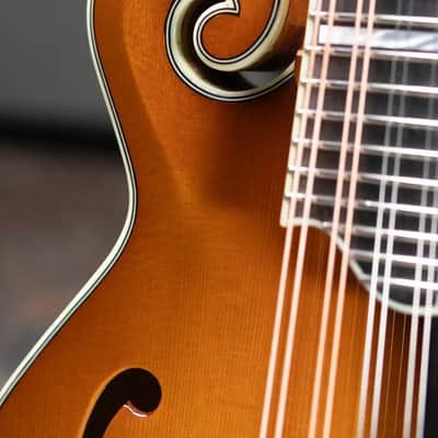 Eastman MD615-GB F-Style Acoustic/Electric Mandolin - Goldburst with Hardshell Case image 9