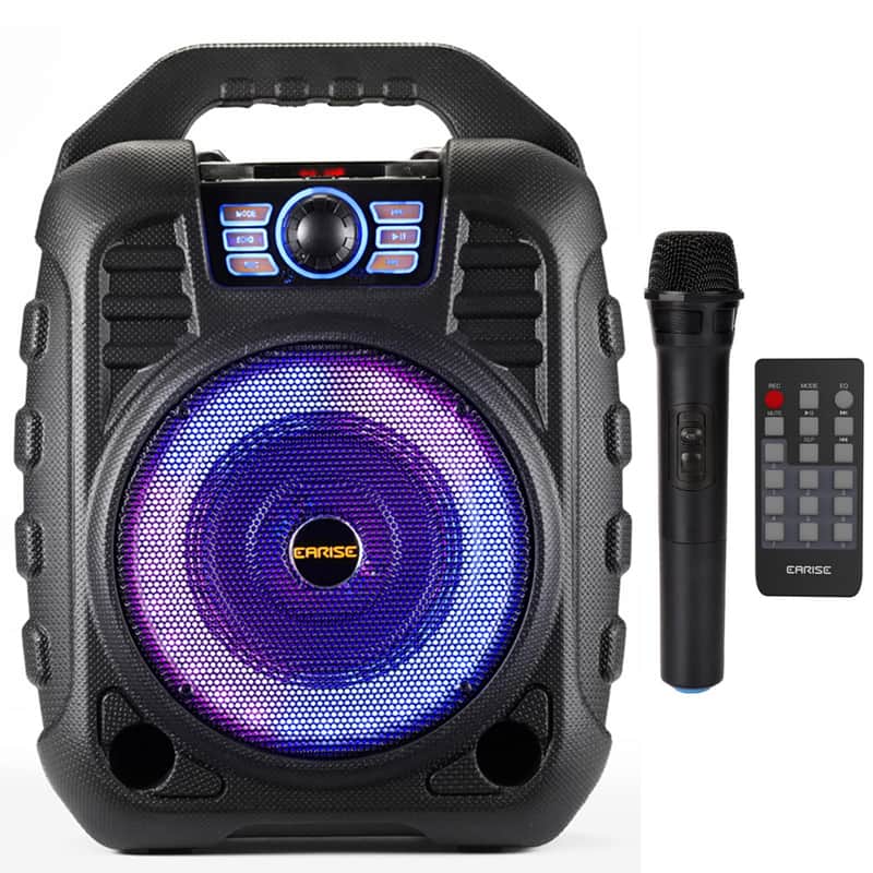 EARISE T26 Portable PA System with Wireless Microphone, Bluetooth Speaker, Karaoke Machine, FM Radio, Audio Recording, Remote Control, TF Card/USB/AUX Support image 1