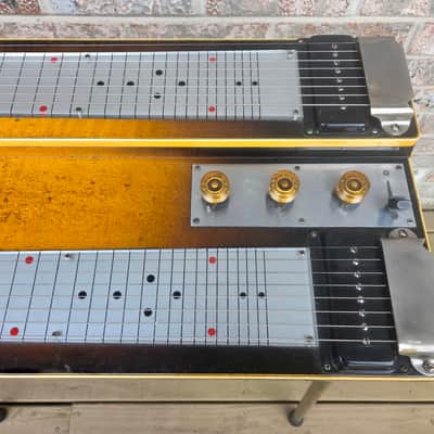 Vintage 1953 Gibson Grande Console Double Neck, Double Eight Steel Guitar w/ Original Legs, Hardshell Case! image 2
