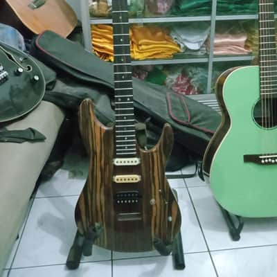 Finished Double cut One Piece Mahogany Rosewood Drop Top Body + Neck image 1