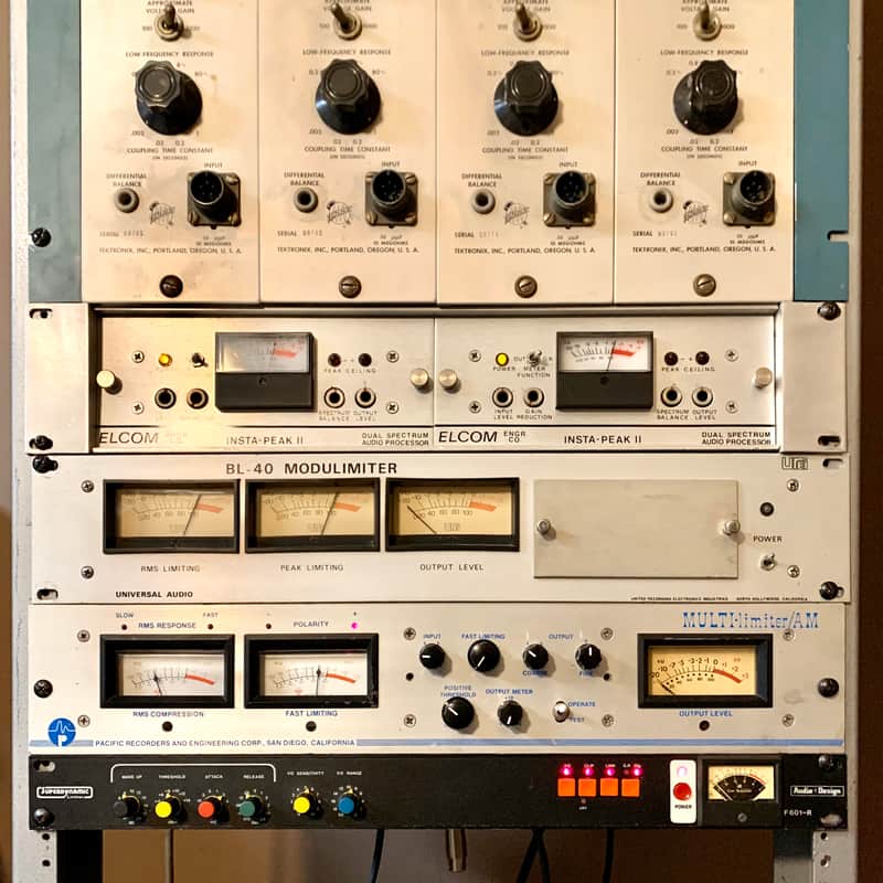 ELCOM Insta-peak II dual spectrum audio processor compressor limiter c 1970’s Silverface Urei la4 multiband stereo pair image 1