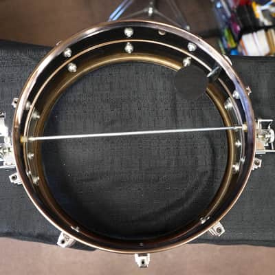 Vintage 1978 Ludwig USA Super Sensitive 5x14" Seamless Brass Snare Drum | Blue-O-Olive Pointy Badge image 4