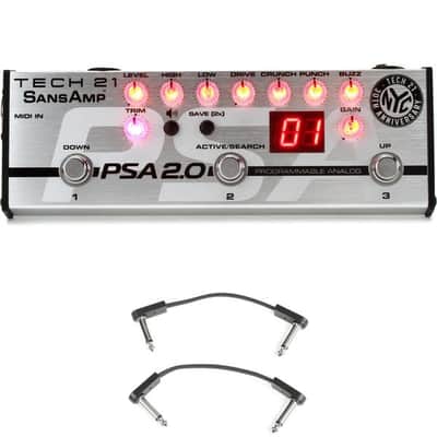 Tech 21 SansAmp PSA 2.0 Programmable Instrument Pre-amp Pedal with 3 Patch Cables image 2