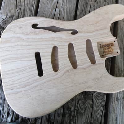 Allparts #SBAO-TL Fender Licensed Semi-Hollow Body Unfinished - Natural Ash image 1
