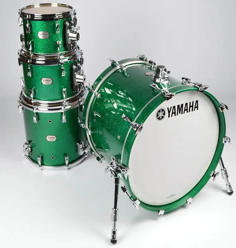 Yamaha AM2F40J Absolute Hybrid Maple 10x7/12x8/16x15/22x18" 4pc Shell Pack - Jade Green Sparkle - In Stock image 1