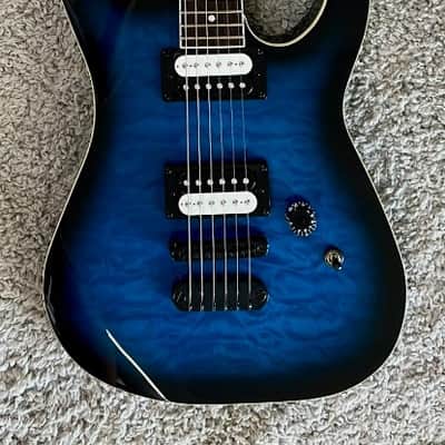 Dean MDX Electric Guitar, Quilt Maple, Trans Blue Burst Finish, Model MDX QM TBB image 1