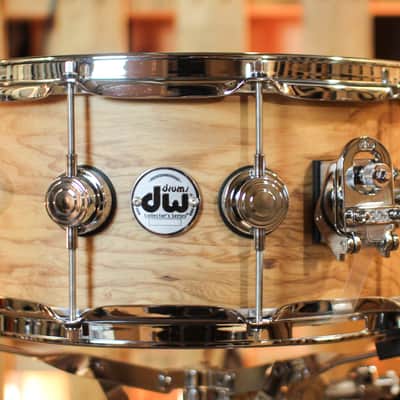 DW 6.5x14 Collector's Maple 333 Natural Hard Satin over Olive Ash Burl Snare Drum - SO#1424758 image 2