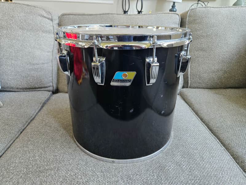 Ludwig 14 inch tom drum classic 1980s - Black Cortex image 1