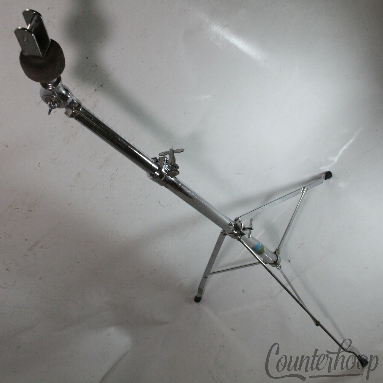 Ludwig 70s Atlas Double-Tom Drum Clip Mount Tube-Leg Tripod Blue/Olive Chrome US — main photograph