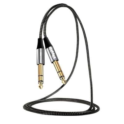 1/4 inch TRS Cable,Subwoofer Cable,RCA Cable,6.35mm Audio Cable,1/4" Male to Male TRS Stereo Audio Cable,Compatible for iPod, Laptop,Home Theater,Electric Guitar,Nylon Black 9.84Ft/3M Bild 2