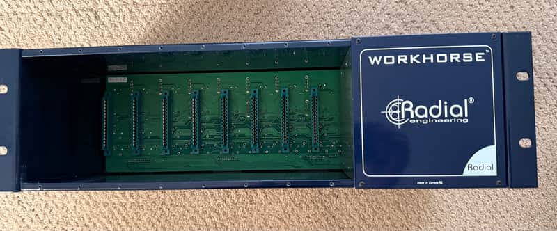 Radial Workhorse 8-Slot Powered 500 Series Rack with Summing Mixer 2010s - Black image 1