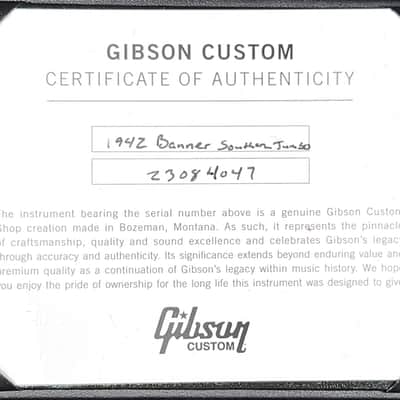 Gibson Custom Shop 1942 Banner Southern Jumbo - Vintage Sunburst #84047 image 12