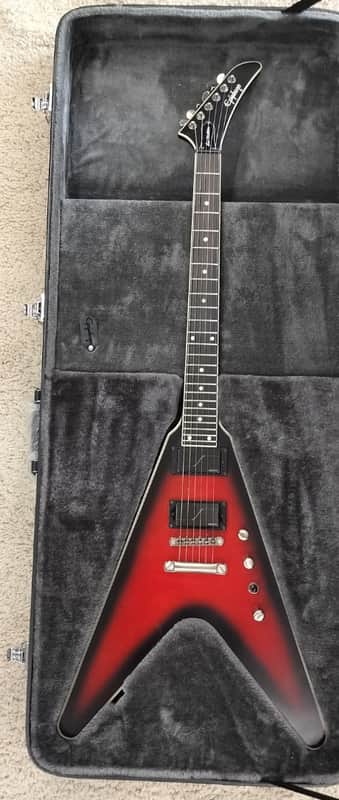 Epiphone Dave Mustaine Flying V Prophecy Electric w/Case - Aged Dark Red Burst image 1