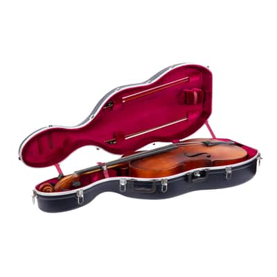 Crossrock  ABS Molded Cello Hard Case with Wheels in Blue- For Both 4/4 Size and 3/4 Size image 2