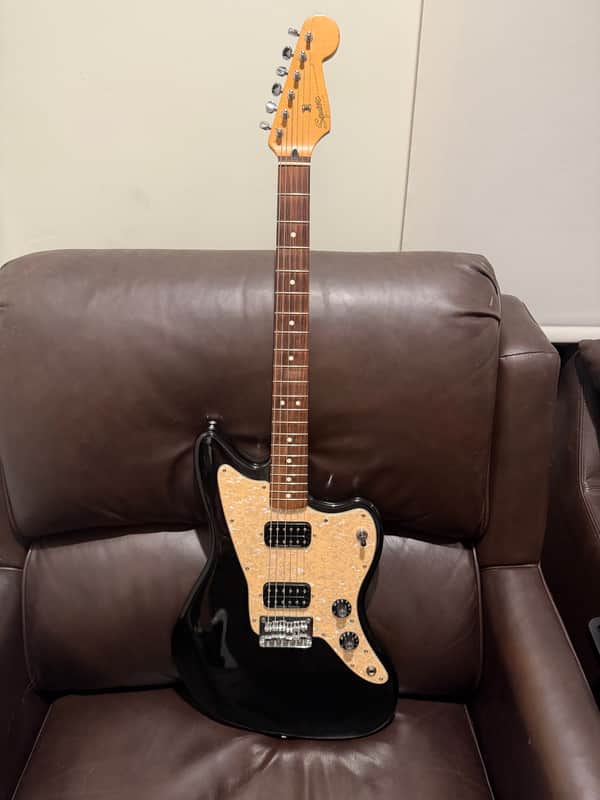 Squier Affinity Series Black Jazzmaster HH w/1997 squier mexico neck, S Duncans, Grover Tuners & custom pickguard