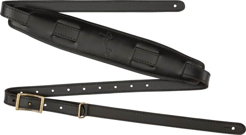 Genuine Fender Vintage Leather Saddle Guitar Strap, Black 099-0689-006 image 1